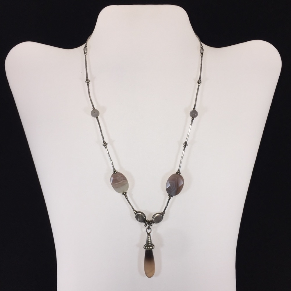 Silver Agate Necklace